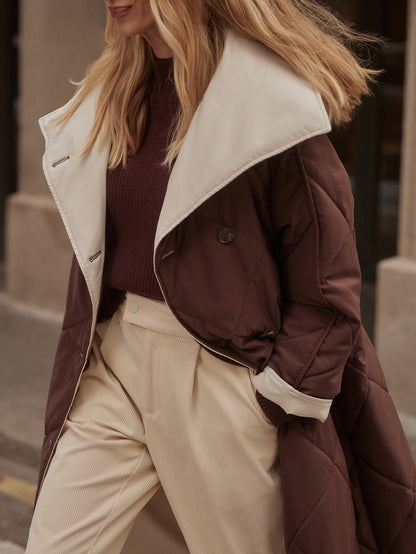 Varley Deep Mahogany Annalise Reversible Wrap Coat