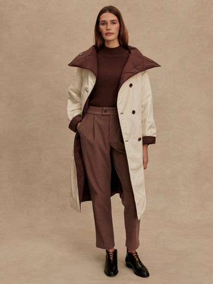 Varley Deep Mahogany Annalise Reversible Wrap Coat