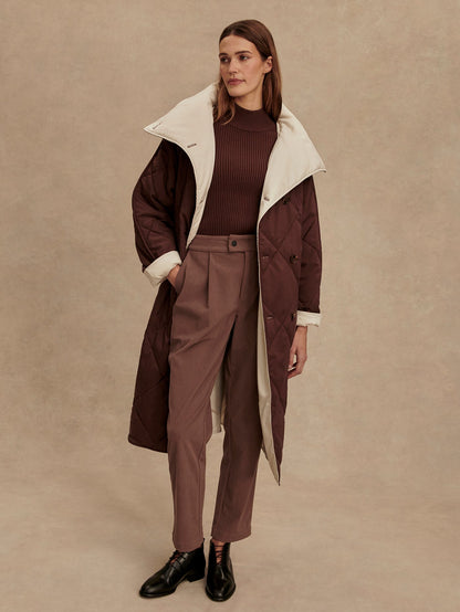 Varley Deep Mahogany Annalise Reversible Wrap Coat