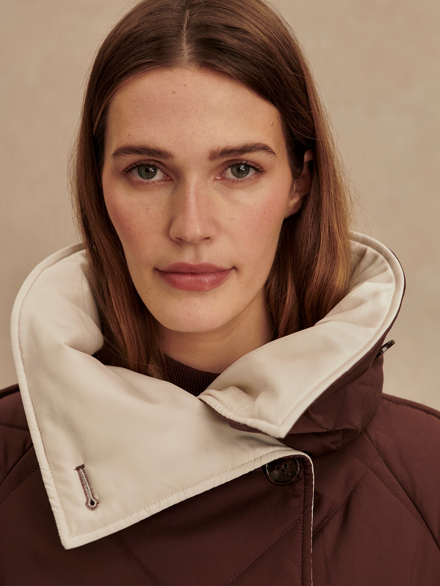Varley Deep Mahogany Annalise Reversible Wrap Coat