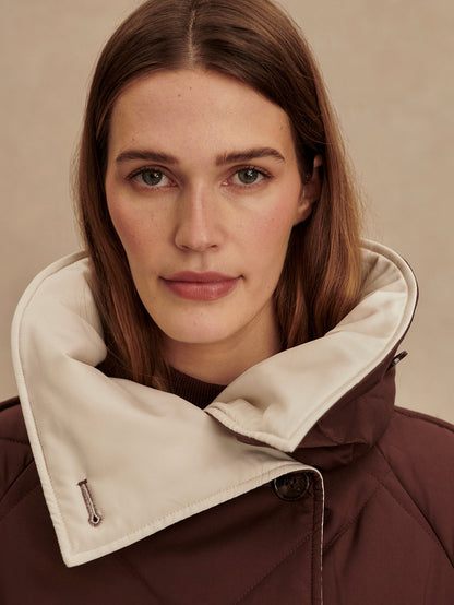 Varley Deep Mahogany Annalise Reversible Wrap Coat