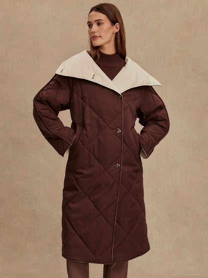 Varley Deep Mahogany Annalise Reversible Wrap Coat