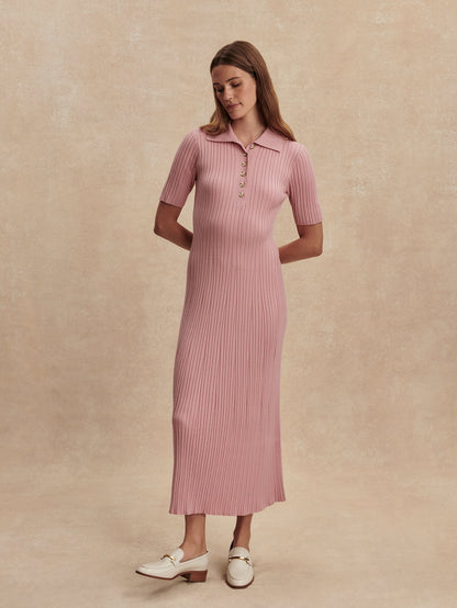 Varley Zephyr Mauve Joey Knit Maxi Dress