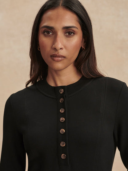 Varley Black Abriella Midi Dress