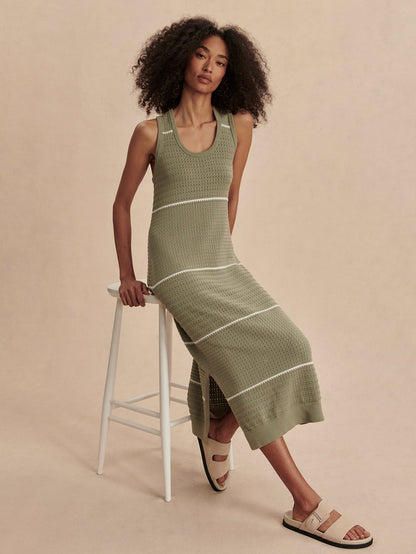 Varley Seagrass Scott Scoop Neck Midi Dress