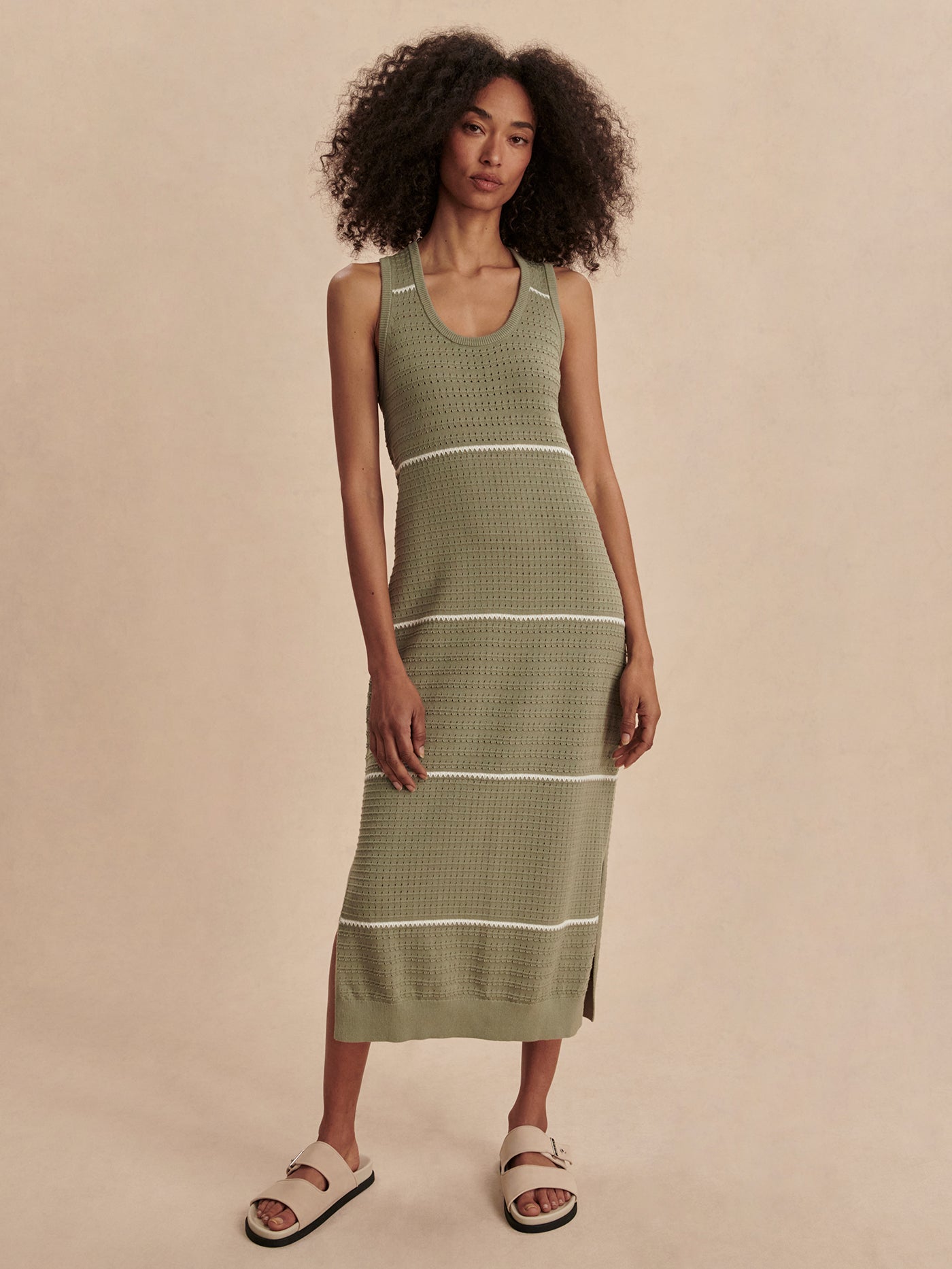 Varley Seagrass Scott Scoop Neck Midi Dress