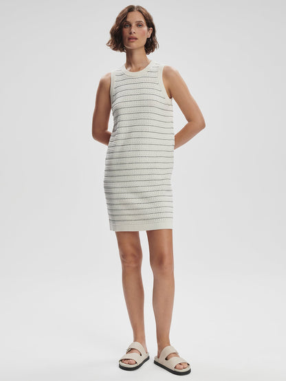 Varley Egret Mindy Contrast Stitch Knit Dress