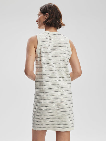 Varley Egret Mindy Contrast Stitch Knit Dress
