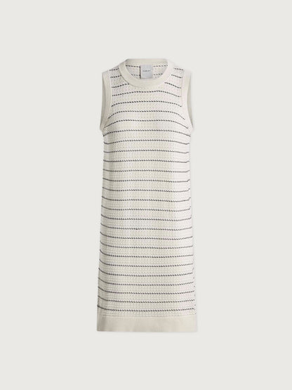 Varley Egret Mindy Contrast Stitch Knit Dress