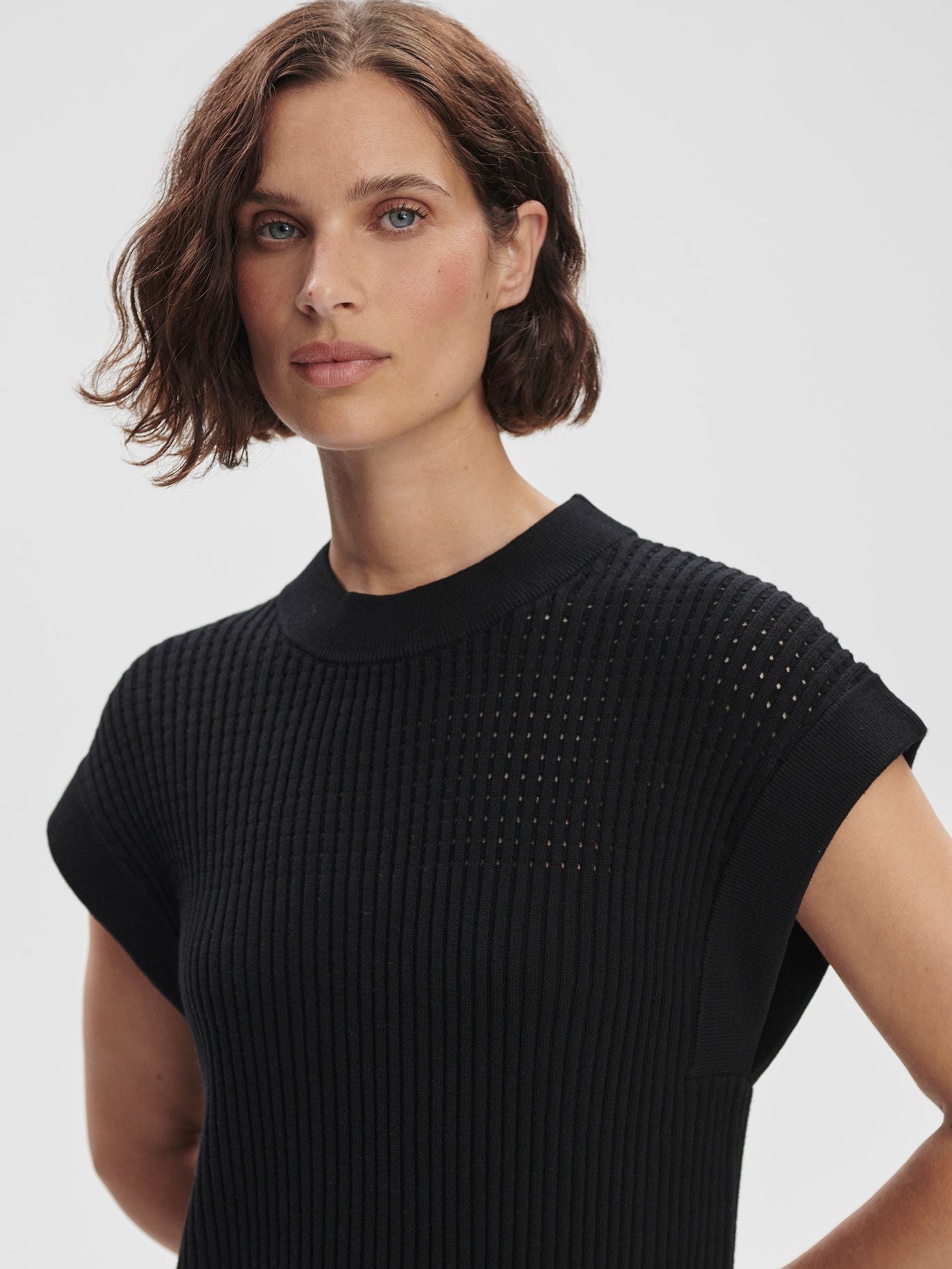 Varley Black Cheston Relaxed Knit Dress | VARLEY US