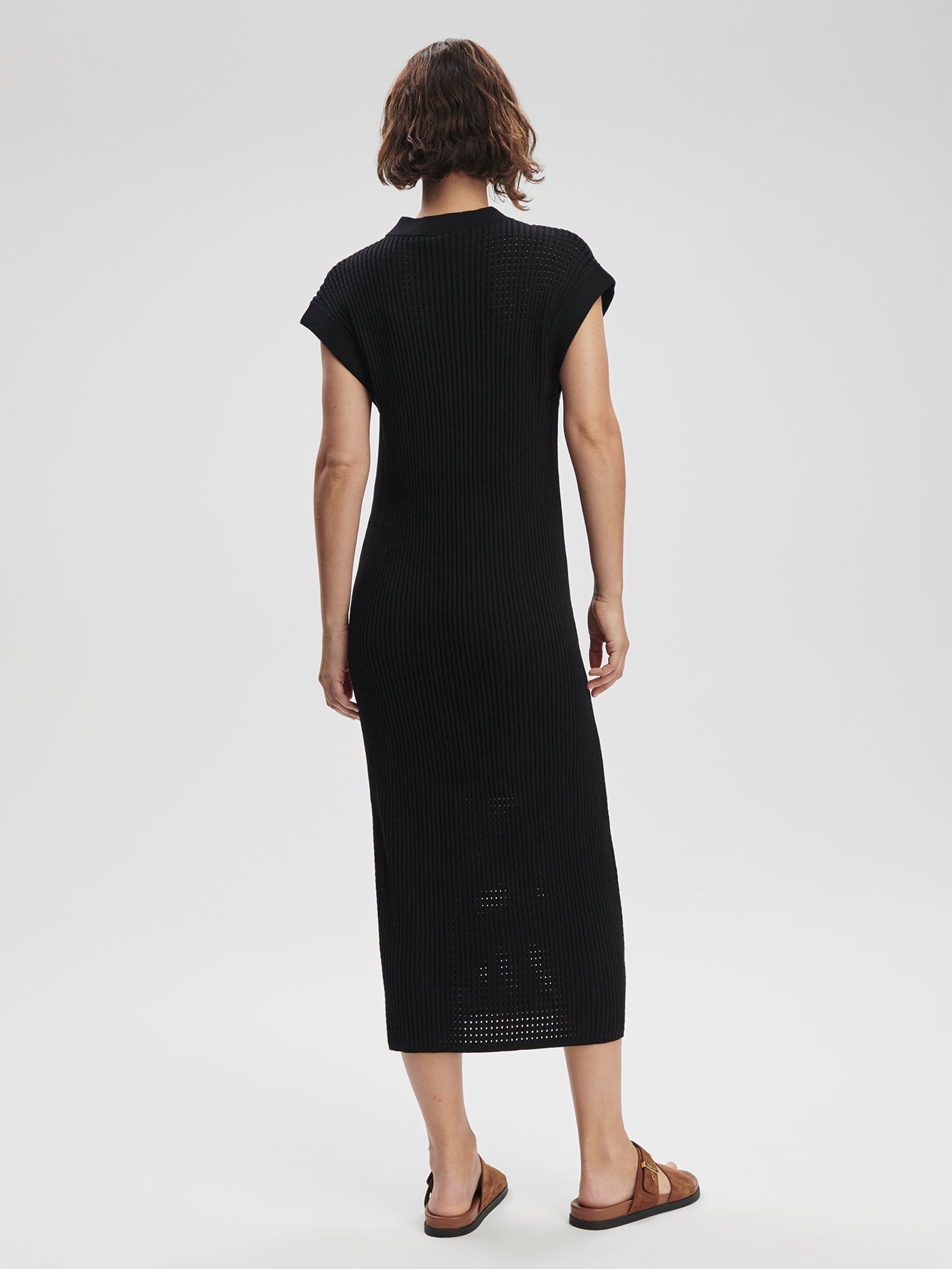 Varley Black Cheston Relaxed Knit Dress | VARLEY US