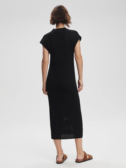 Varley Black Cheston Relaxed Knit Dress | VARLEY US