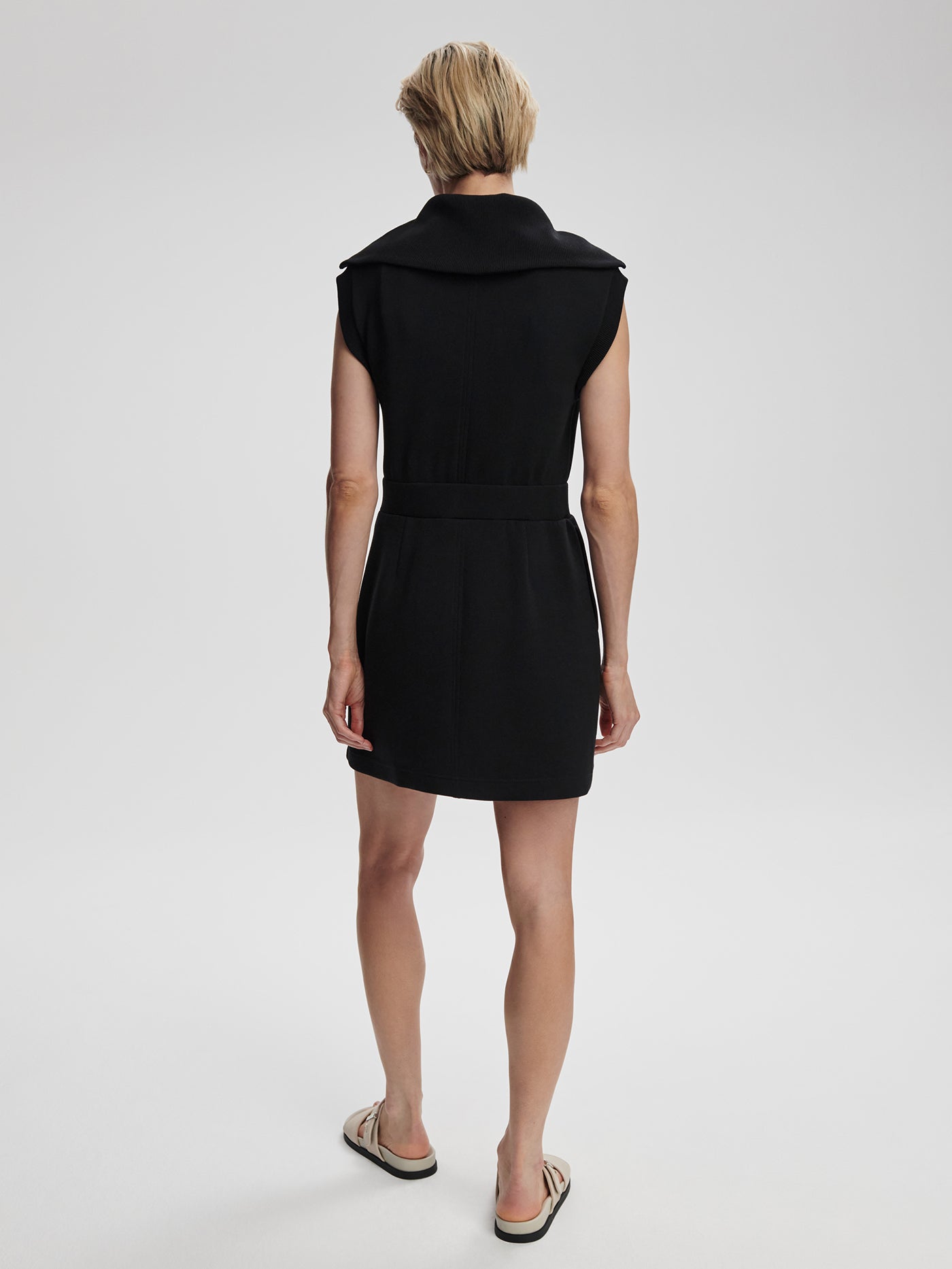 Varley Black Rebecca Zip Through Dress
