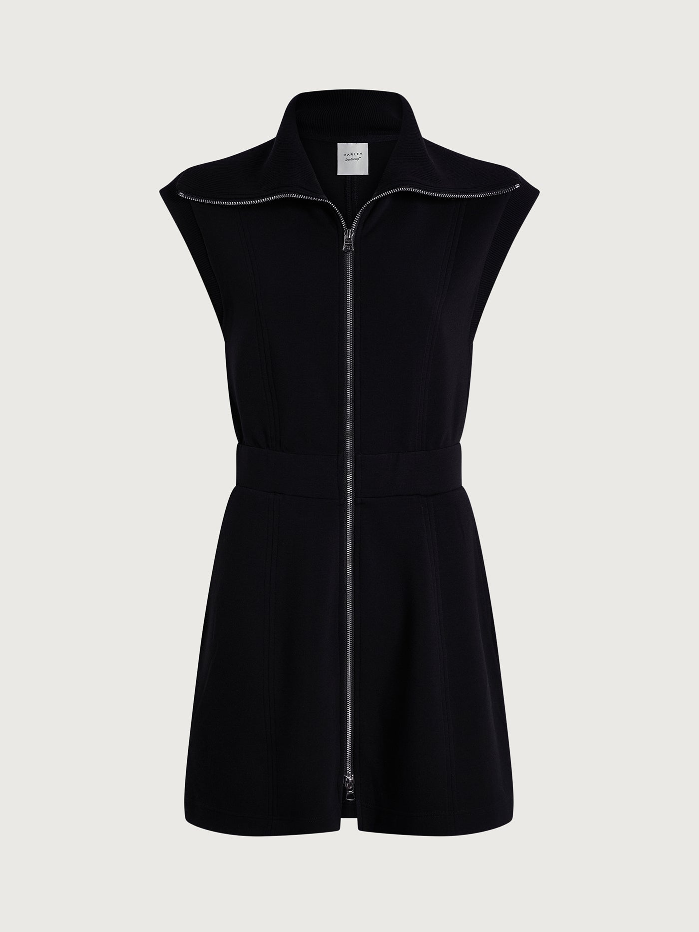 Varley Black Rebecca Zip Through Dress
