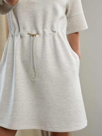 Varley Ivory Marl Paisley Half Zip Dress