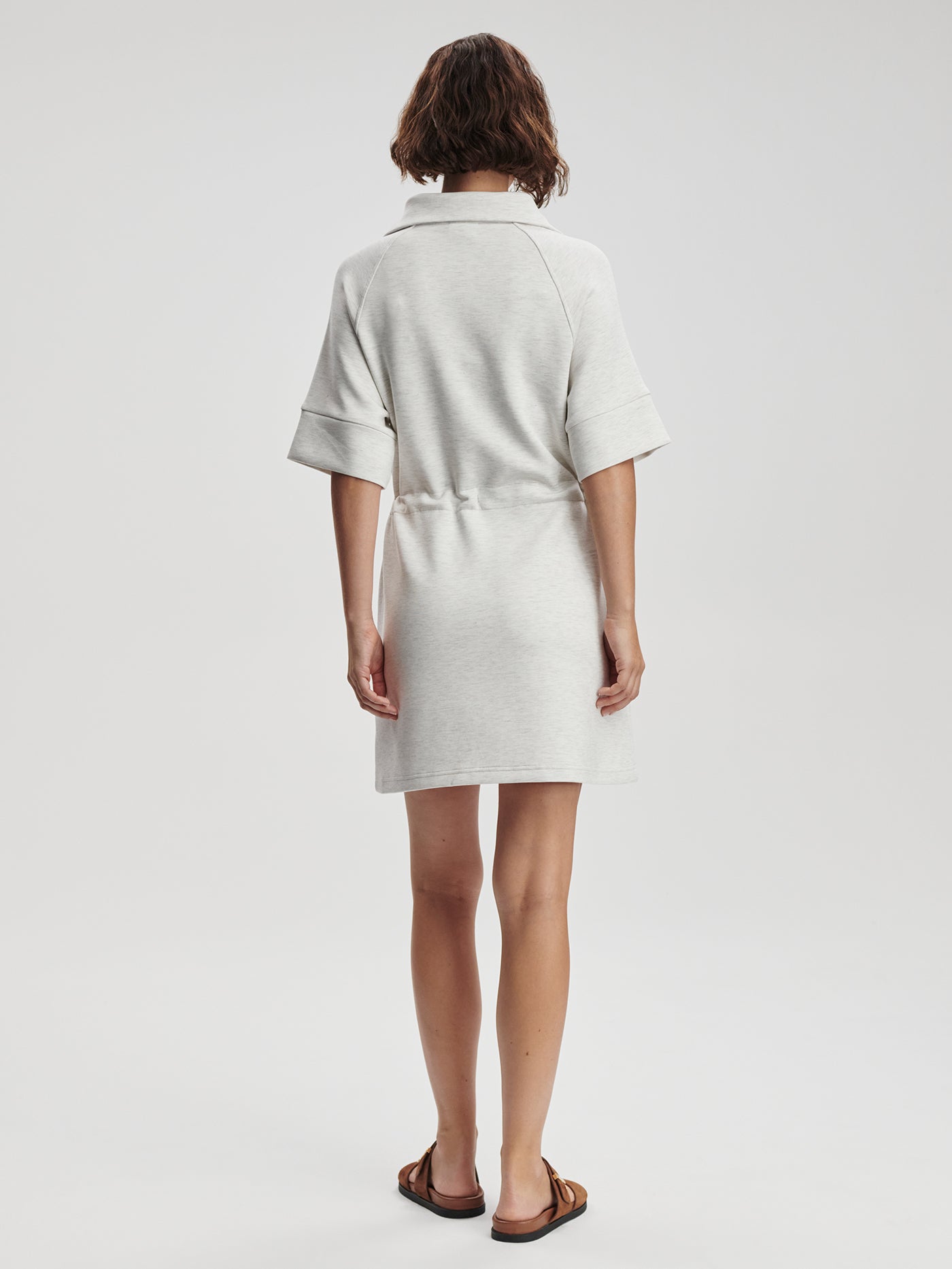 Varley Ivory Marl Paisley Half Zip Dress