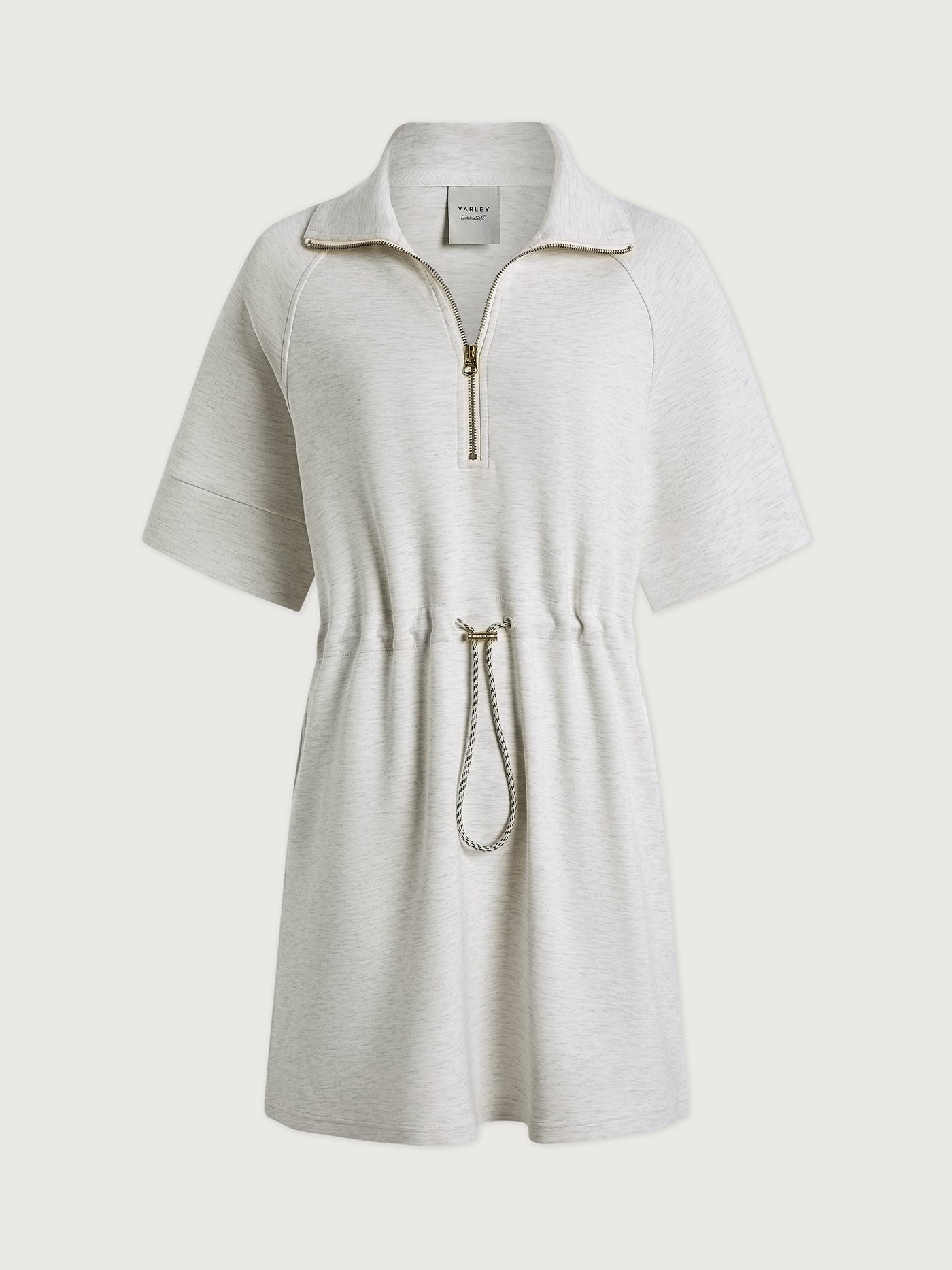 Varley Ivory Marl Paisley Half Zip Dress
