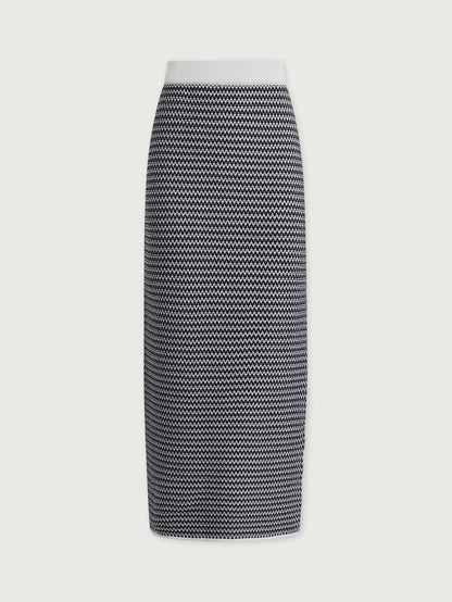 Varley Snow White/ Black Sinclair Knit Skirt
