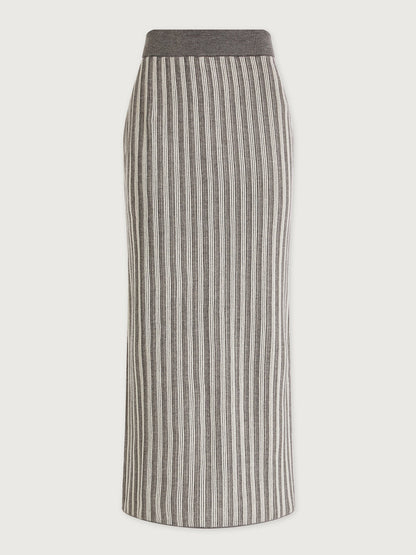 Varley Silver Filigree Melange Mairead Rib Knit Skirt