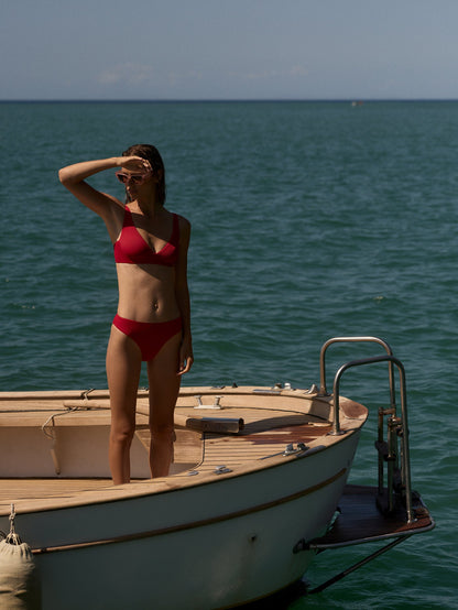 Varley Haute Red Stasia Bikini Top