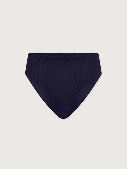 Varley Evening Blue Kinley Mid Rise Bikini Bottom