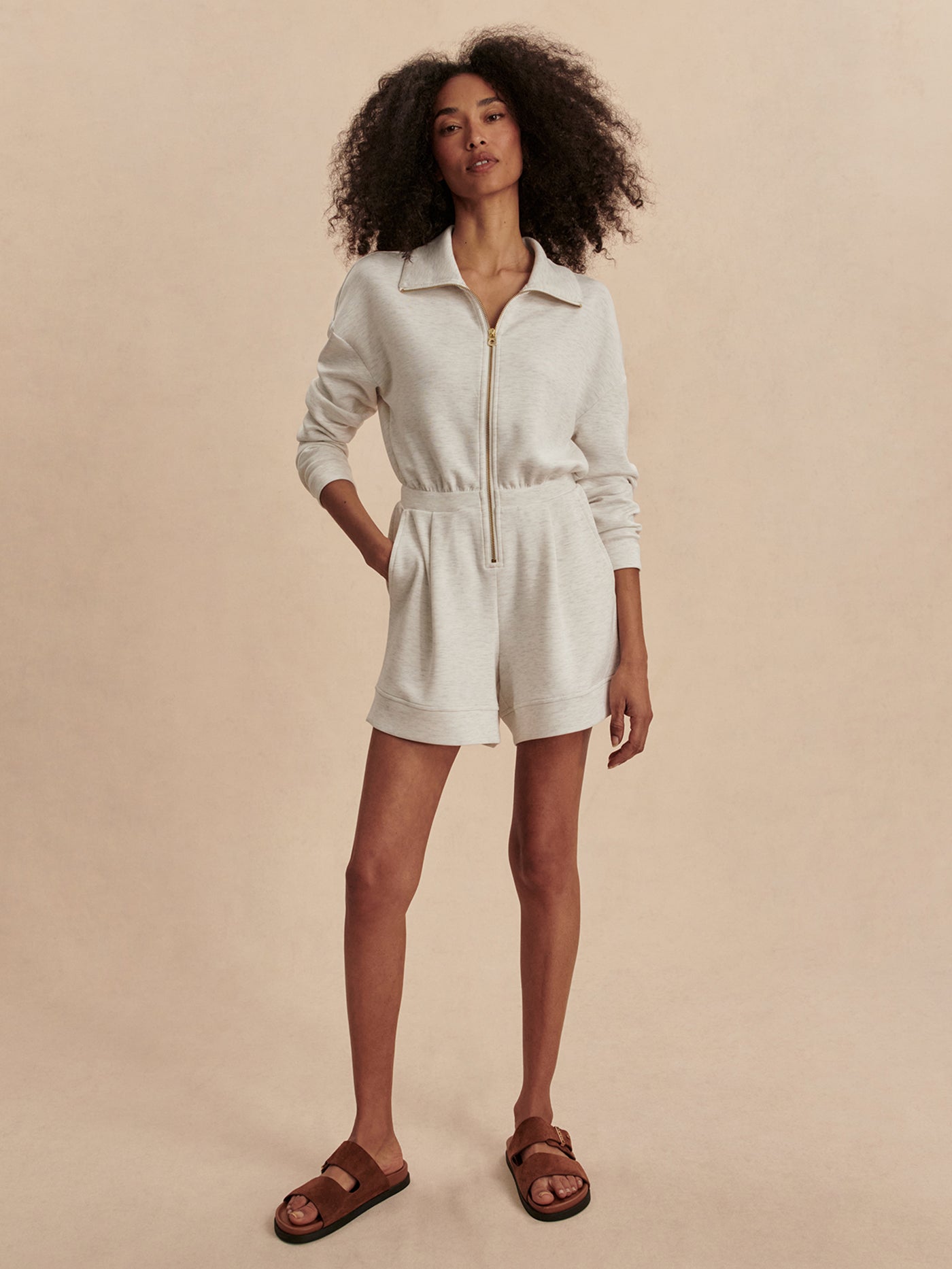 Varley Ivory Marl Annika Playsuit