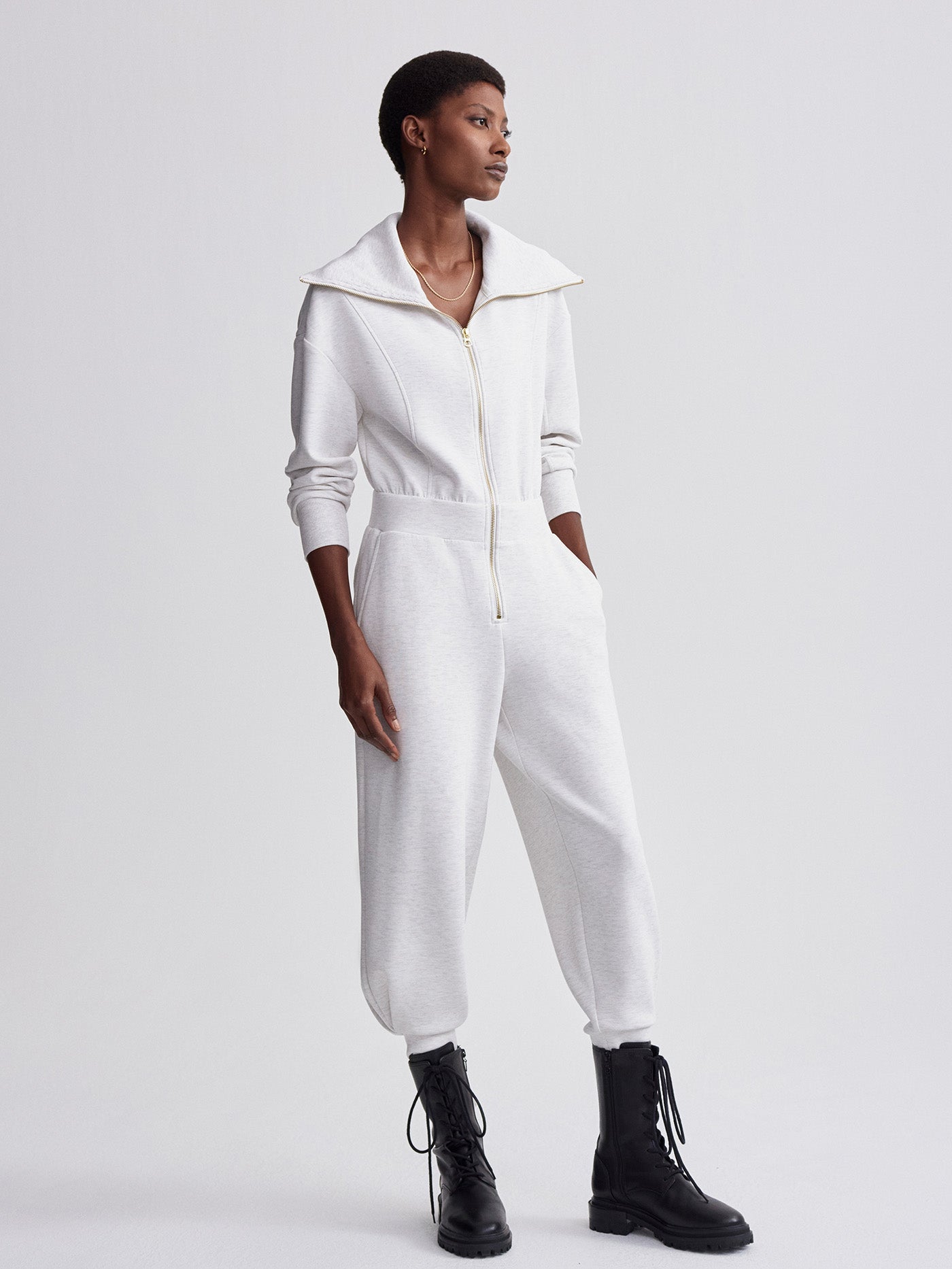 Varley Ivory Marl Lydia Jumpsuit