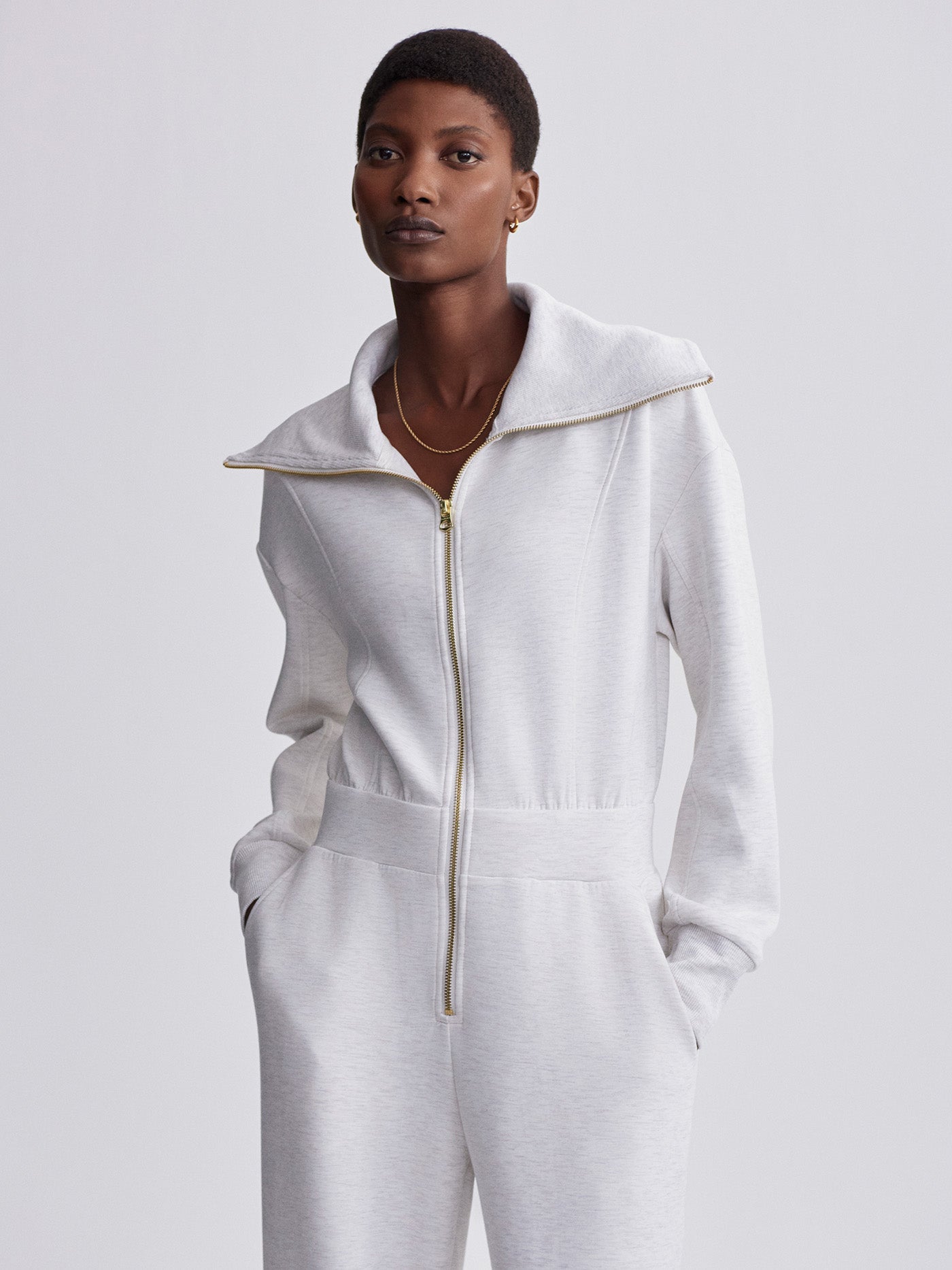 Varley Ivory Marl Lydia Jumpsuit