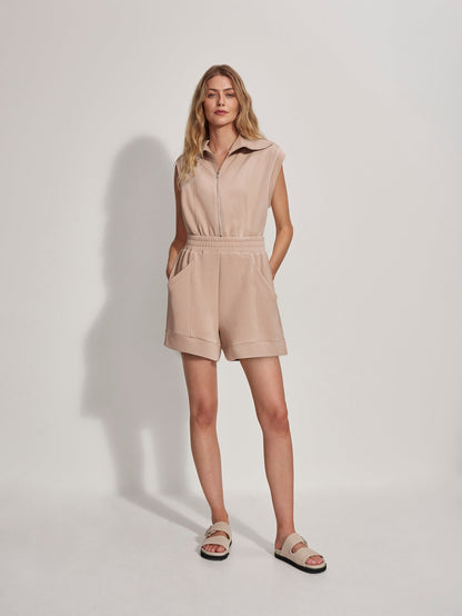 Varley Light Taupe Pamela Playsuit | VARLEY US