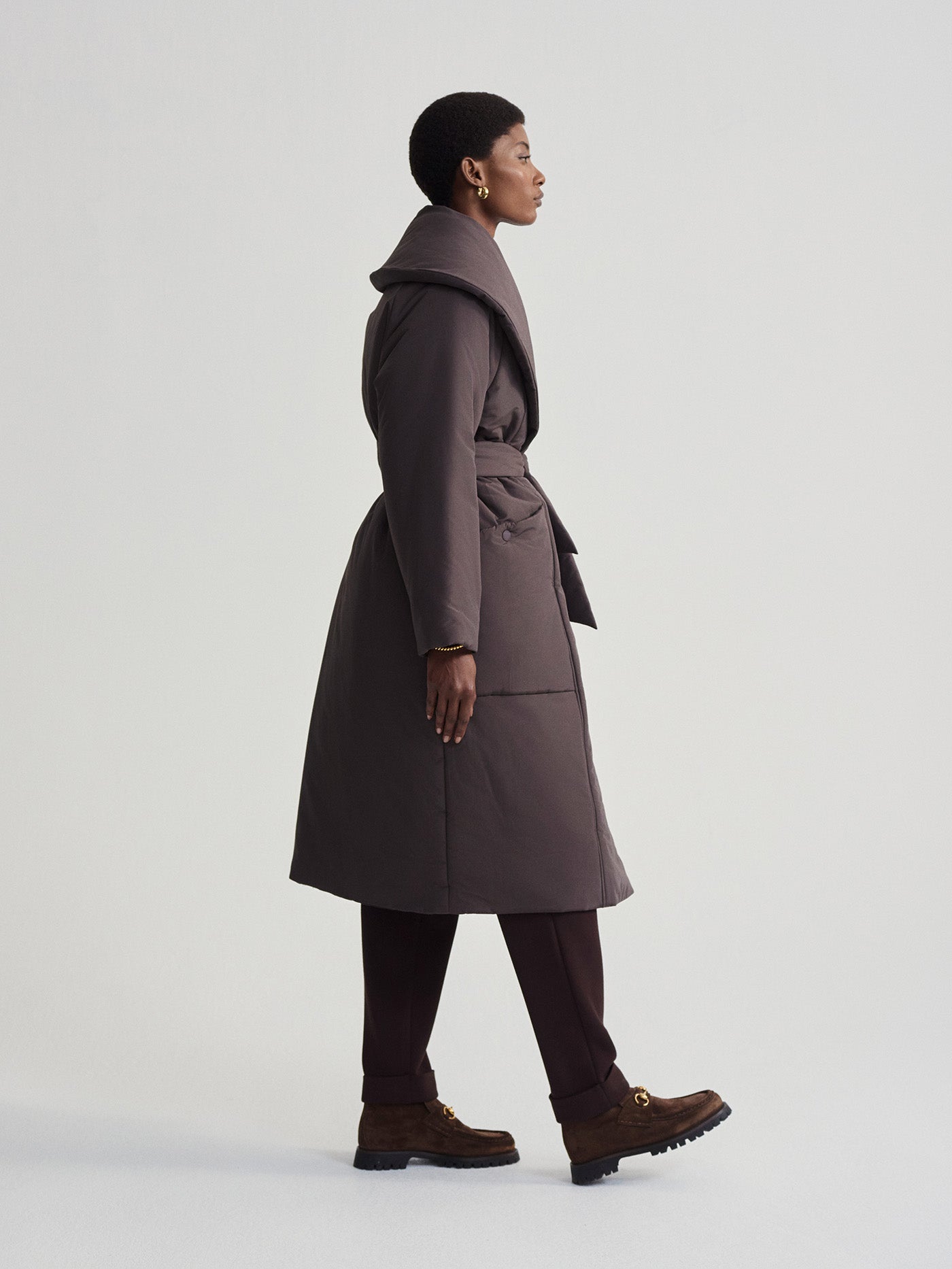 Varley Coffee Bean Ana Long Wrap Coat