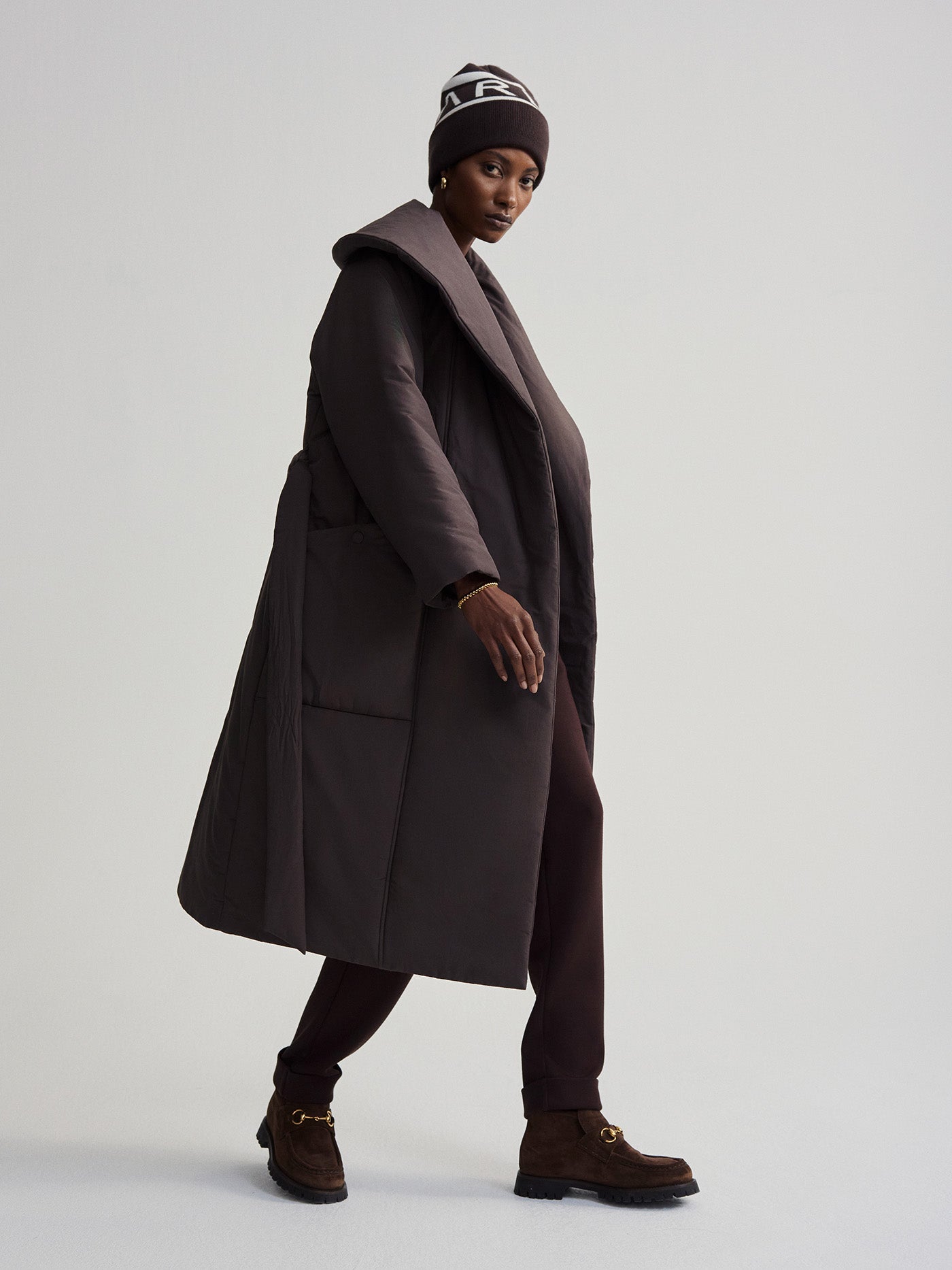 Varley Coffee Bean Ana Long Wrap Coat