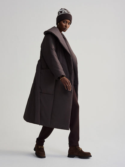 Varley Coffee Bean Ana Long Wrap Coat
