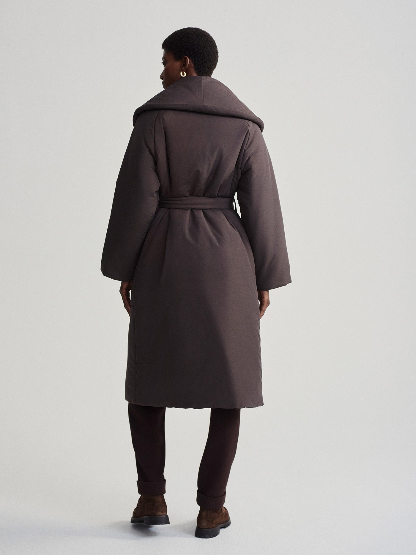 Varley Coffee Bean Ana Long Wrap Coat