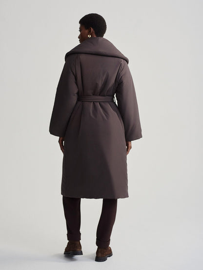 Varley Coffee Bean Ana Long Wrap Coat