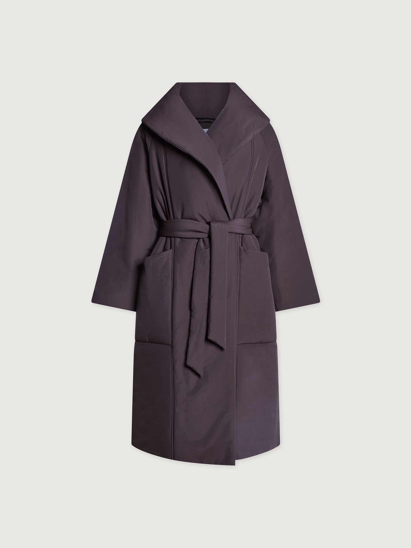 Varley Coffee Bean Ana Long Wrap Coat