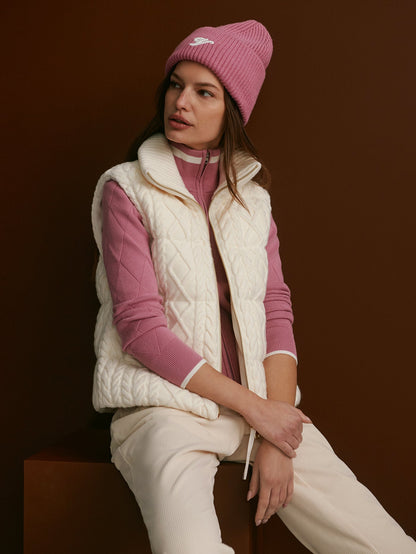 Varley Egret Irina Cable Knit Gilet