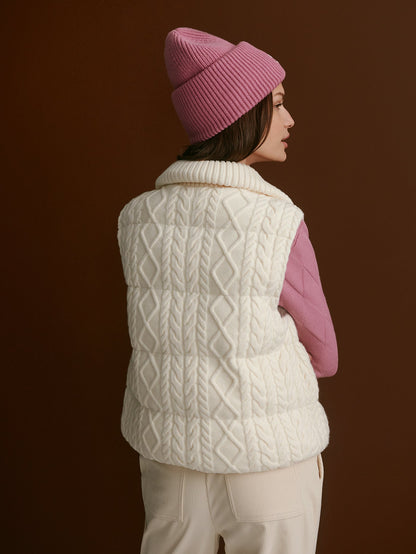 Varley Egret Irina Cable Knit Gilet
