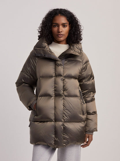 Varley Brushed Olive Metallic Canton Down Jacket