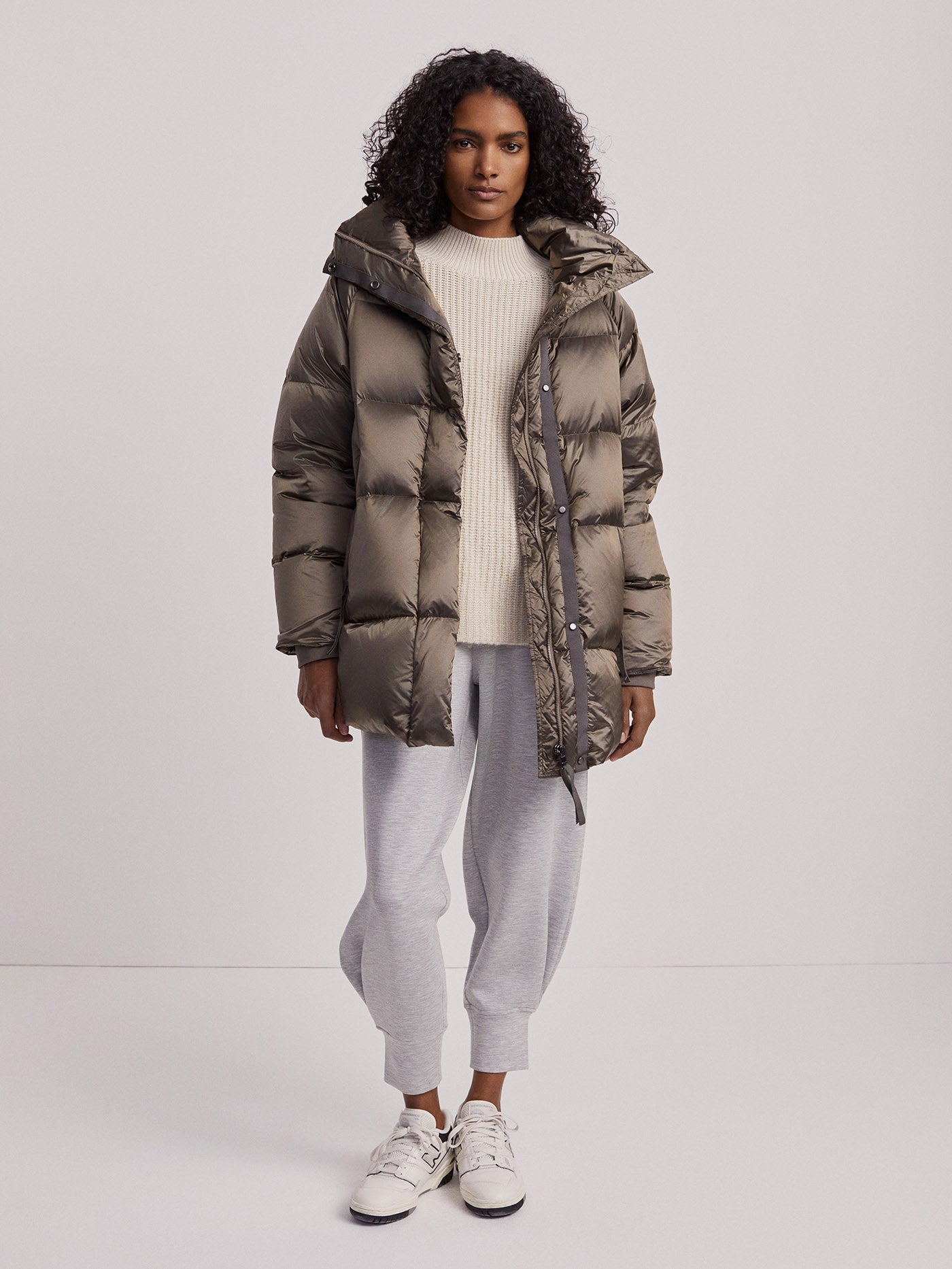 Varley Brushed Olive Metallic Canton Down Jacket