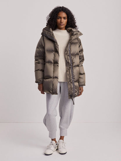 Varley Brushed Olive Metallic Canton Down Jacket