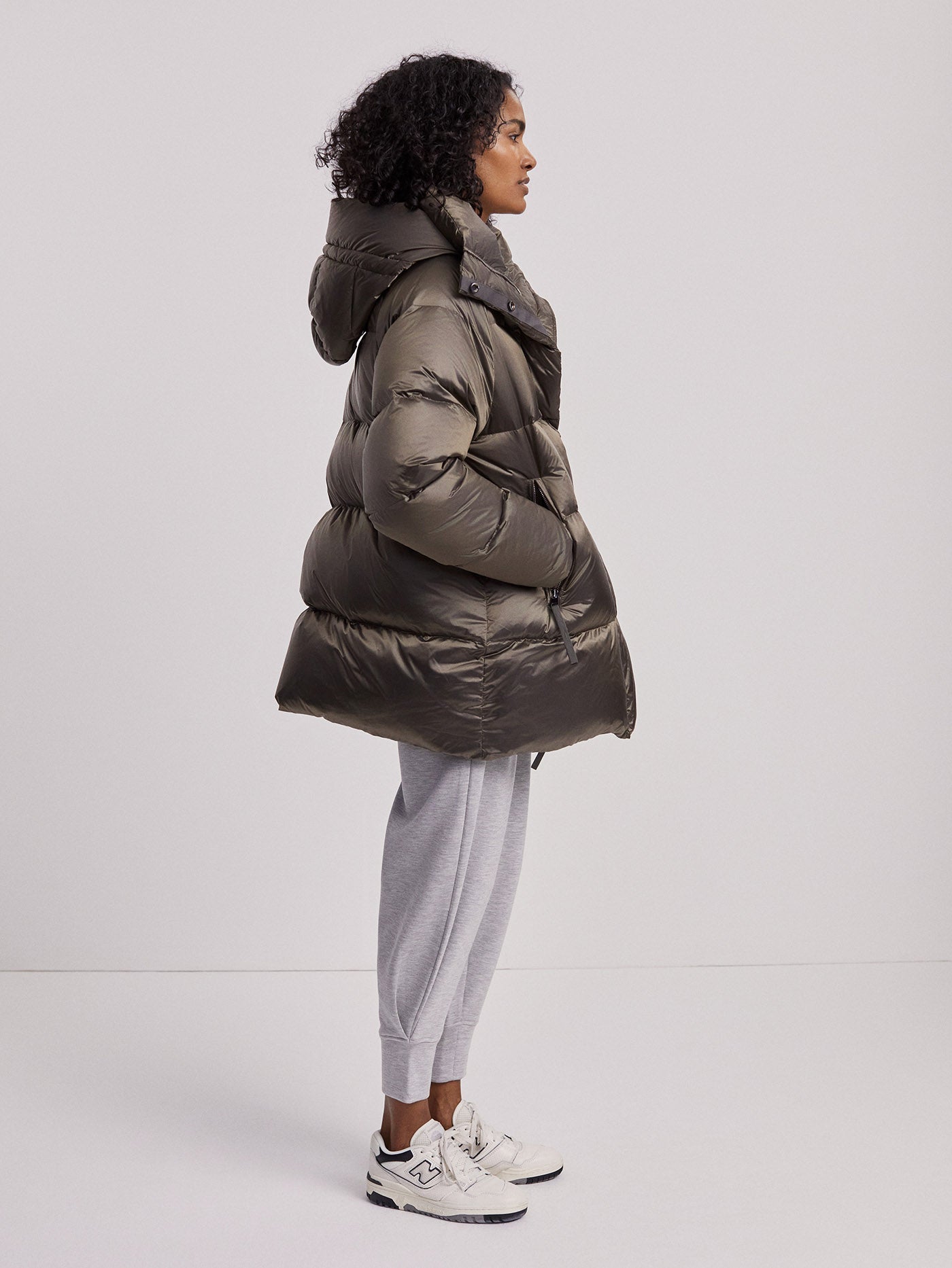 Varley Brushed Olive Metallic Canton Down Jacket