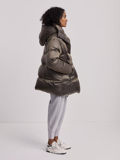 Varley Brushed Olive Metallic Canton Down Jacket
