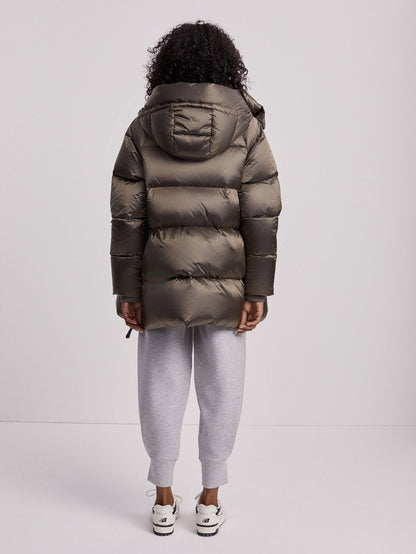 Varley Brushed Olive Metallic Canton Down Jacket