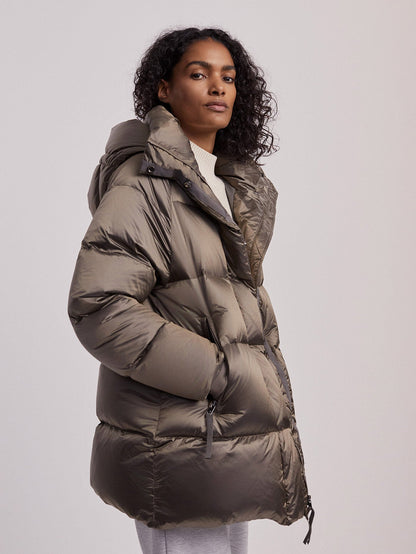 Varley Brushed Olive Metallic Canton Down Jacket