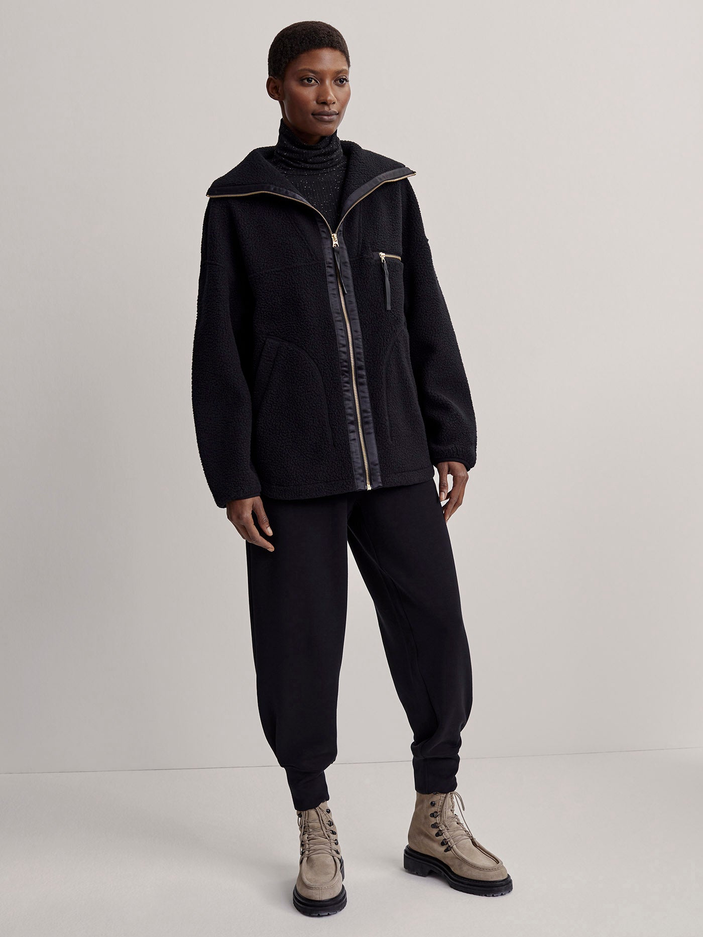 Varley Black Donley Fleece Jacket
