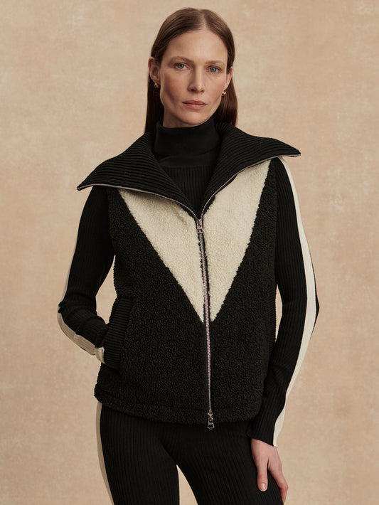 Varley Black Caspian Sherpa Gilet