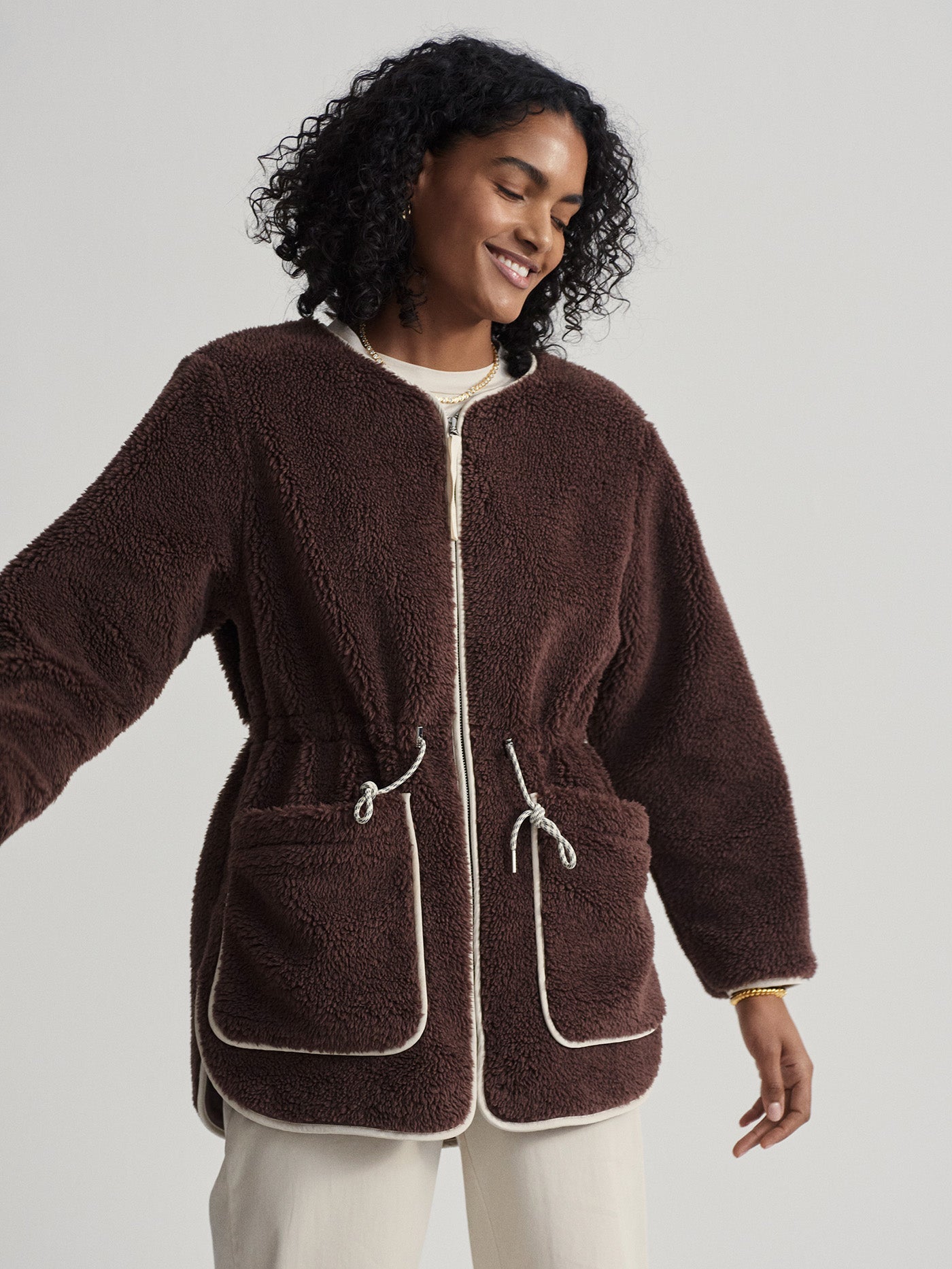 Varley French Roast Angelina Sherpa Coat