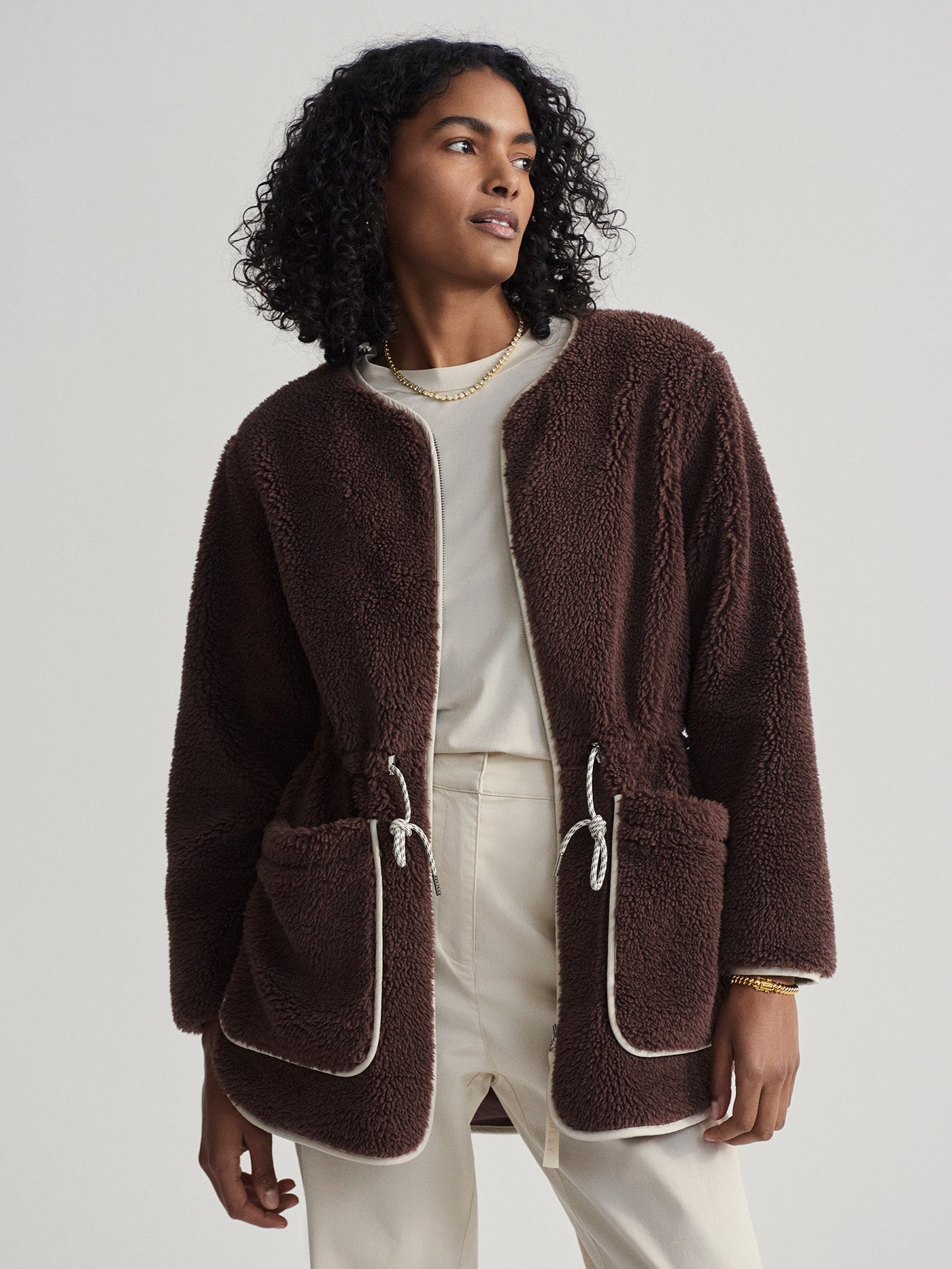 Varley French Roast Angelina Sherpa Coat