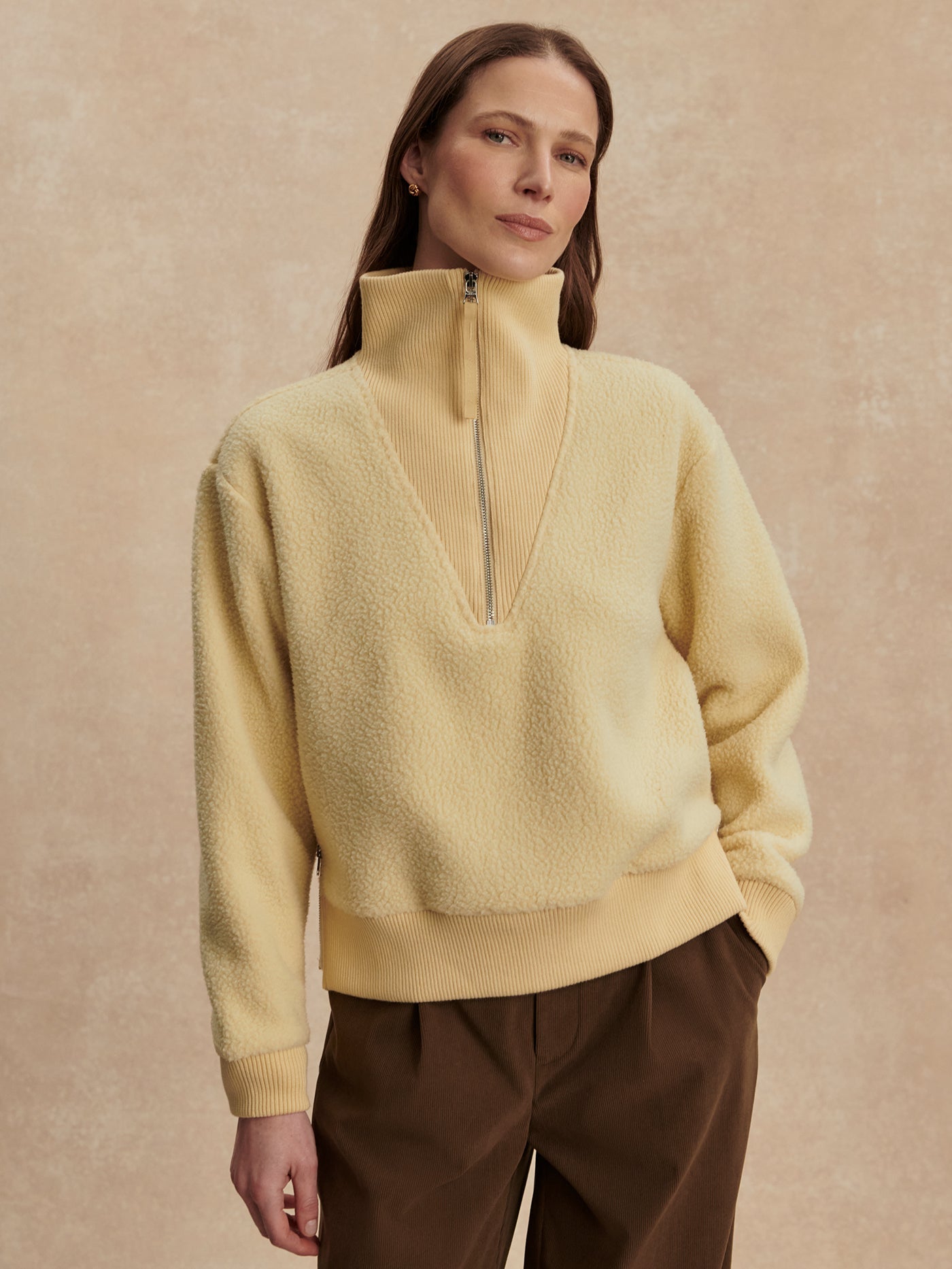 Varley Reed Yellow Jaylin Half Zip Fleece