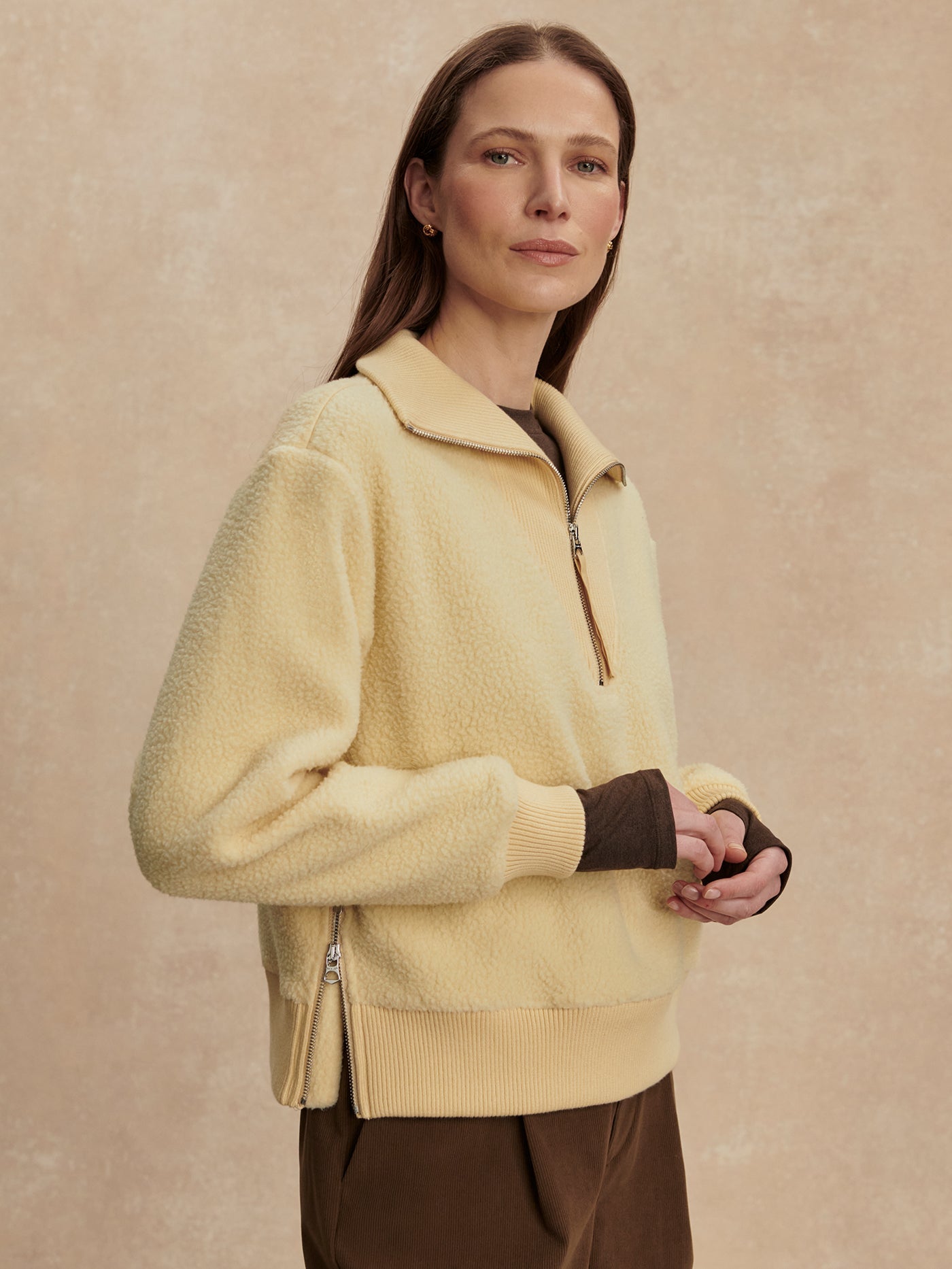 Varley Reed Yellow Jaylin Half Zip Fleece